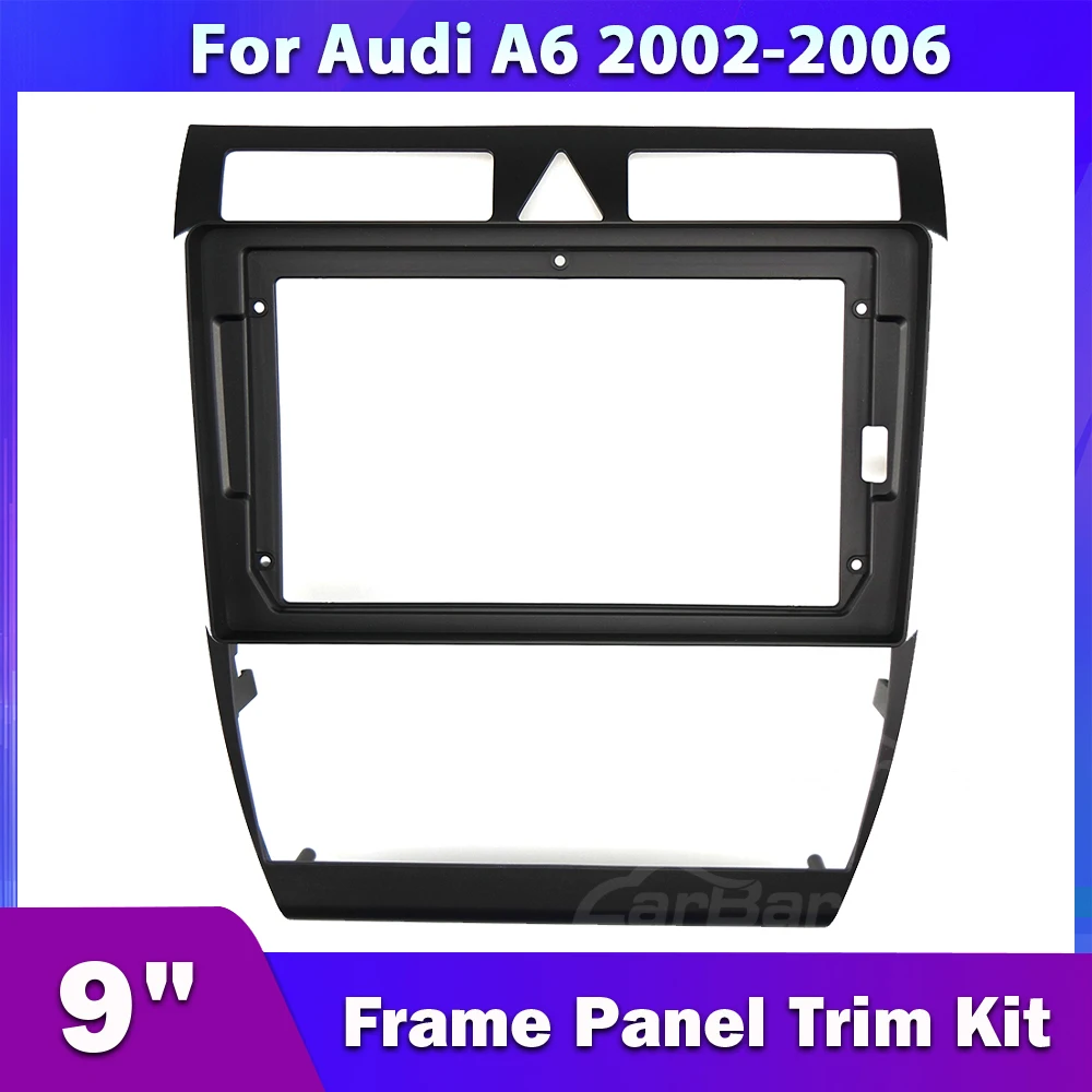 CarBar 9 &quotДвойная 2 Din Автомобильная радиоустановка для Audi A6 2002-2006 рамка приборной