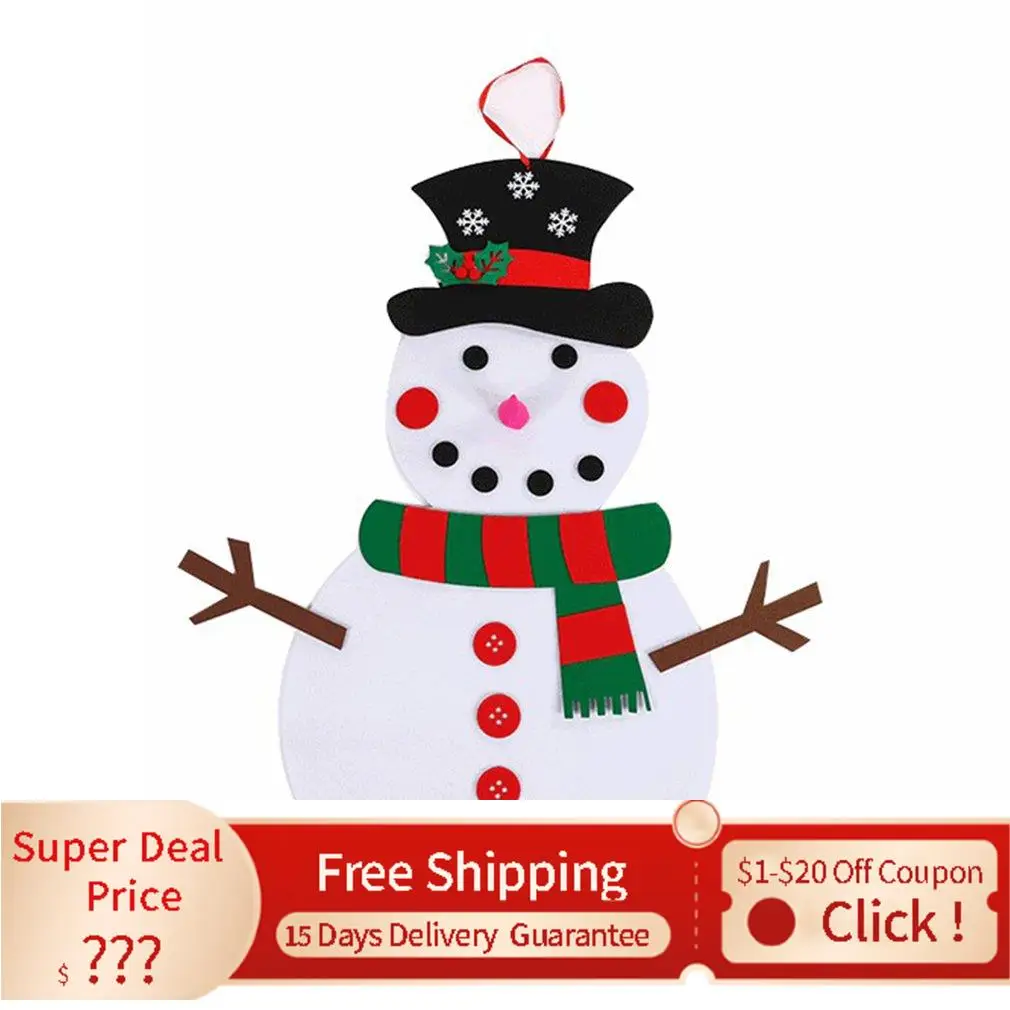 

Creative Felt Christmas Snowman Christmas Tree Pendant Party Holiday Family Decoration Diy Perfect Gift For Children