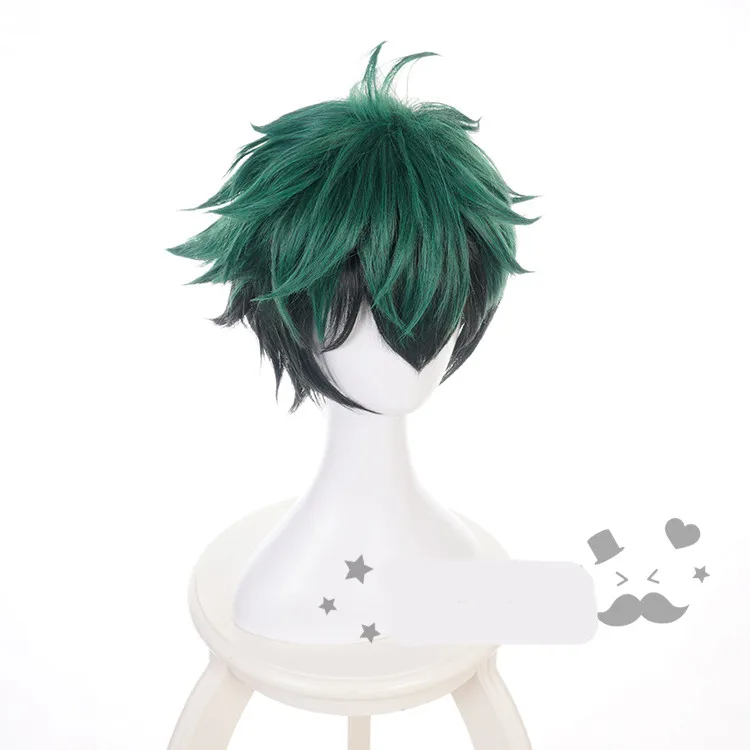 Парик для косплея моя геройская Академия Deku Izuku Midoriya мужские зеленые короткие
