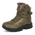 Мужские кожаные ботинки с высоким берцем, коричневые непромокаемые ботинки, нескользящие легкие мягкие походные ботинки, большой размер, для зимы, 2022