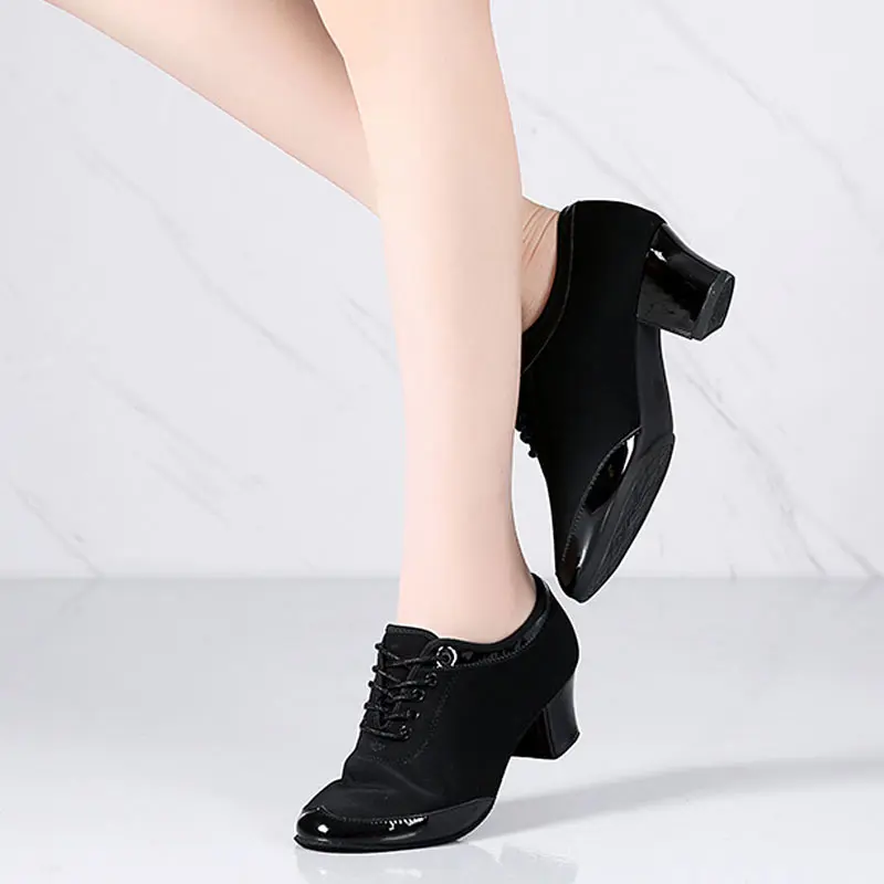 New Latin Dance Shoes Woman Ballroom Jazz Salsa Dancing Shoes Heeled 3CM/5CM Adult Tango Practice Dance Shoes Women's Sneakers