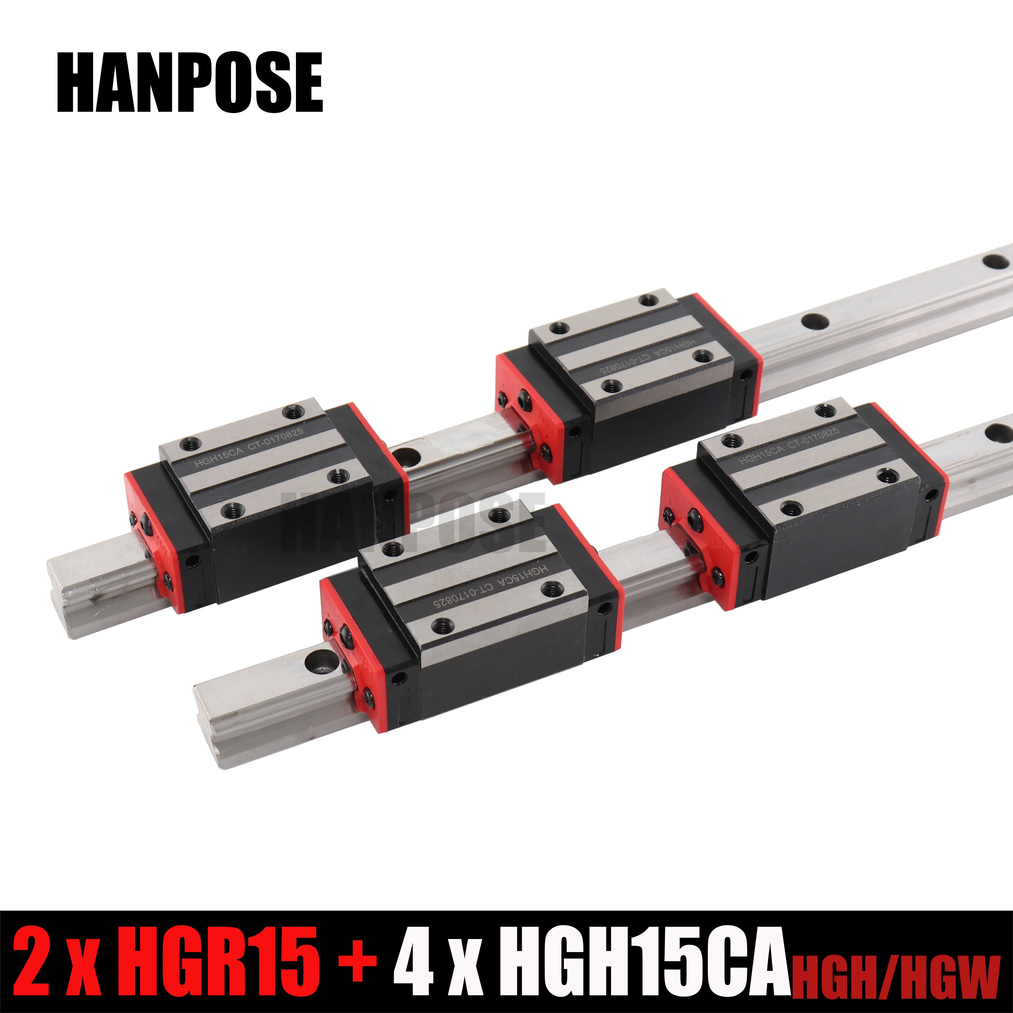 HGR15 с 4 шт. линейного блока HIWIN Линейная направляющая каретки HGH15CA или HGW15CA hgh15 CNC части