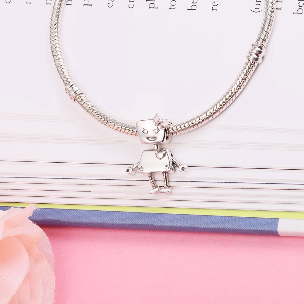 Подходят для браслетов-талисманов CKK бусины Bella Bot с розовой эмалью 100%