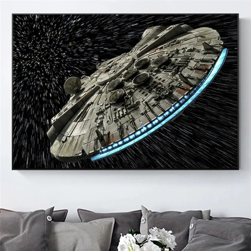 

Sci-Fi Movie Destroyer Falcon Spaceship Canvas Wall Art Movie Posters and Prints Living Room Painting Pictures Home Decor