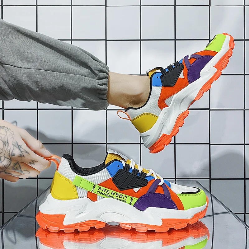 SALUDAS Men Running Shoes Youth Trend Sport Shoes Outdoor Chunky Casual Cultural Walking Athletic Shoes Male Breathable ​Sneaker