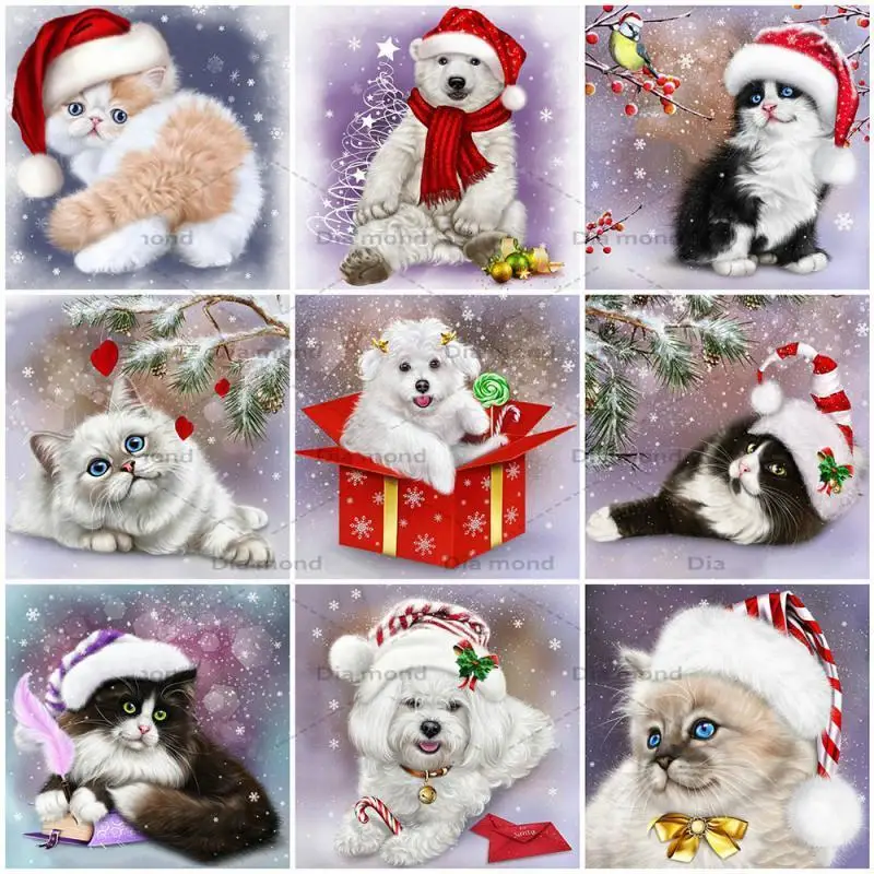 

5D DIY Diamond Embroidery Cat Mosaic Handmade Gift Diamond Painting Animals Cat Cross Stitch Christmas Gift Home Decorations