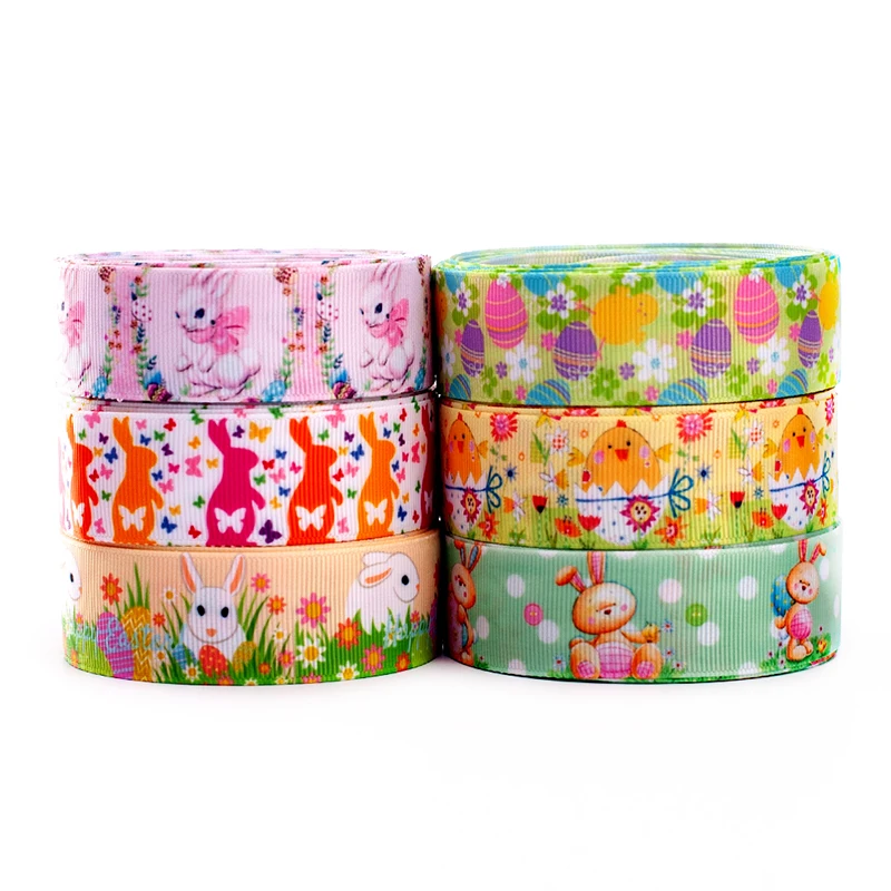 Random set 5/10/20 styles 22/25mm mixed Easter day pattern ribbon each 1yard | Дом и сад