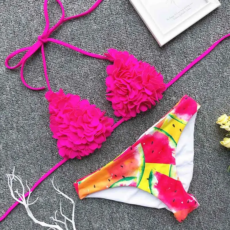 

Bikini 2020 Flower Swimsuit Sexy Bikini Set Push Up Pad Swimwear Beachwear Bathing Women's Swimming Suit Female Bikini Set