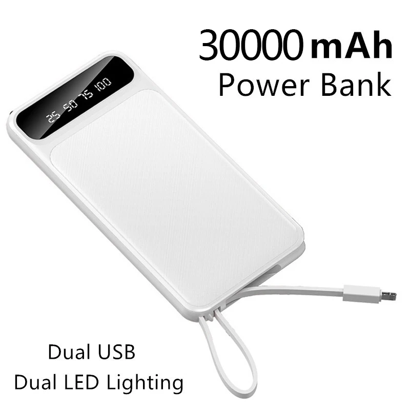 30000mAh большой Ёмкость мобильный Мощность Портативный быстро Зарядное устройство