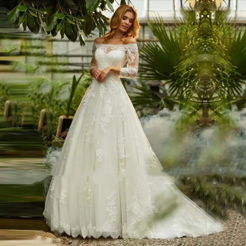 

Женское свадебное платье на пуговицах, с длинным рукавом