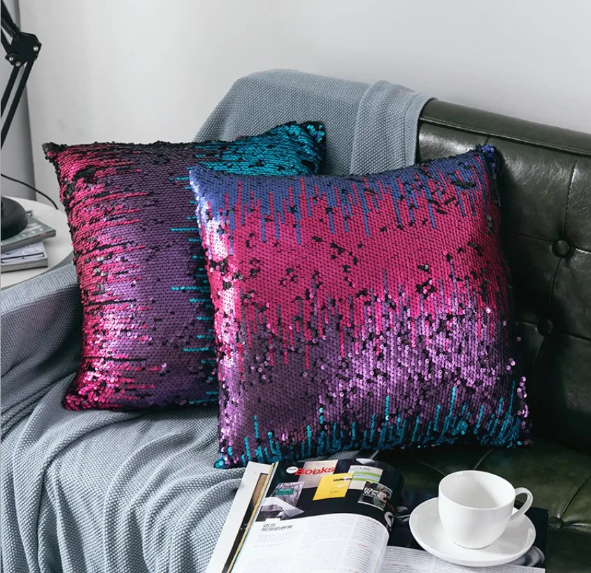 Двухцветные Реверсивные обложки в виде блузки с блестками 18x18 дюймов|Наволочки| |