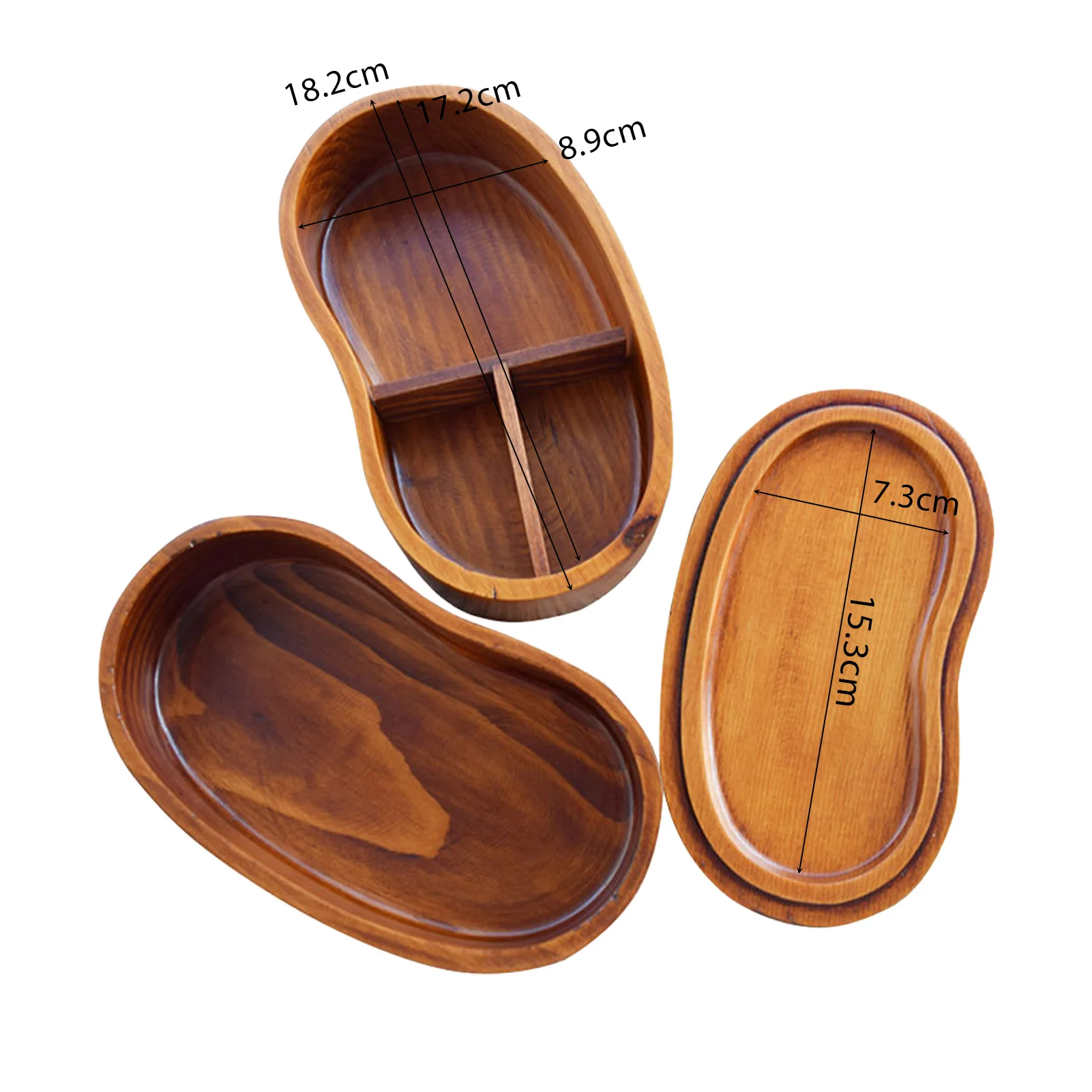 

Japanese Bento Lunch Box 2-Layer Wooden Portable Food Container
