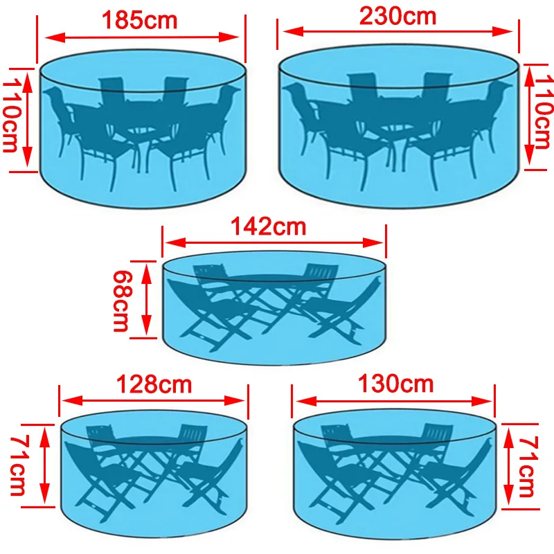 

Round Outdoor Garden Furniture Rain Cover Waterproof Oxford Sofa Protection Garden Patio Rain Snow Chair Dust Proof Covers