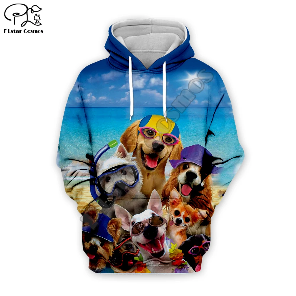 Толстовка с капюшоном для мужчин и женщин свитшот 3D забавным принтом собак