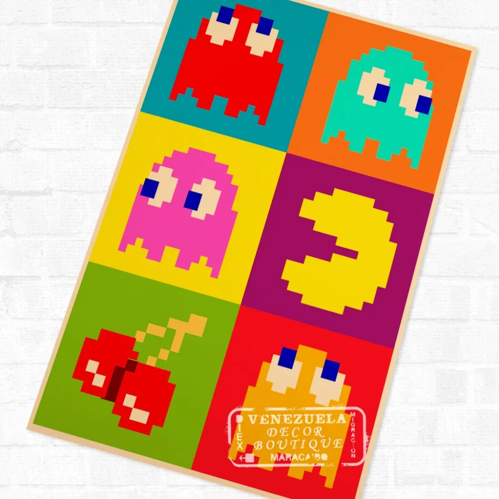 Pacman Puck Man винтажные видеоигры пропагандистский постер ретро декоративные
