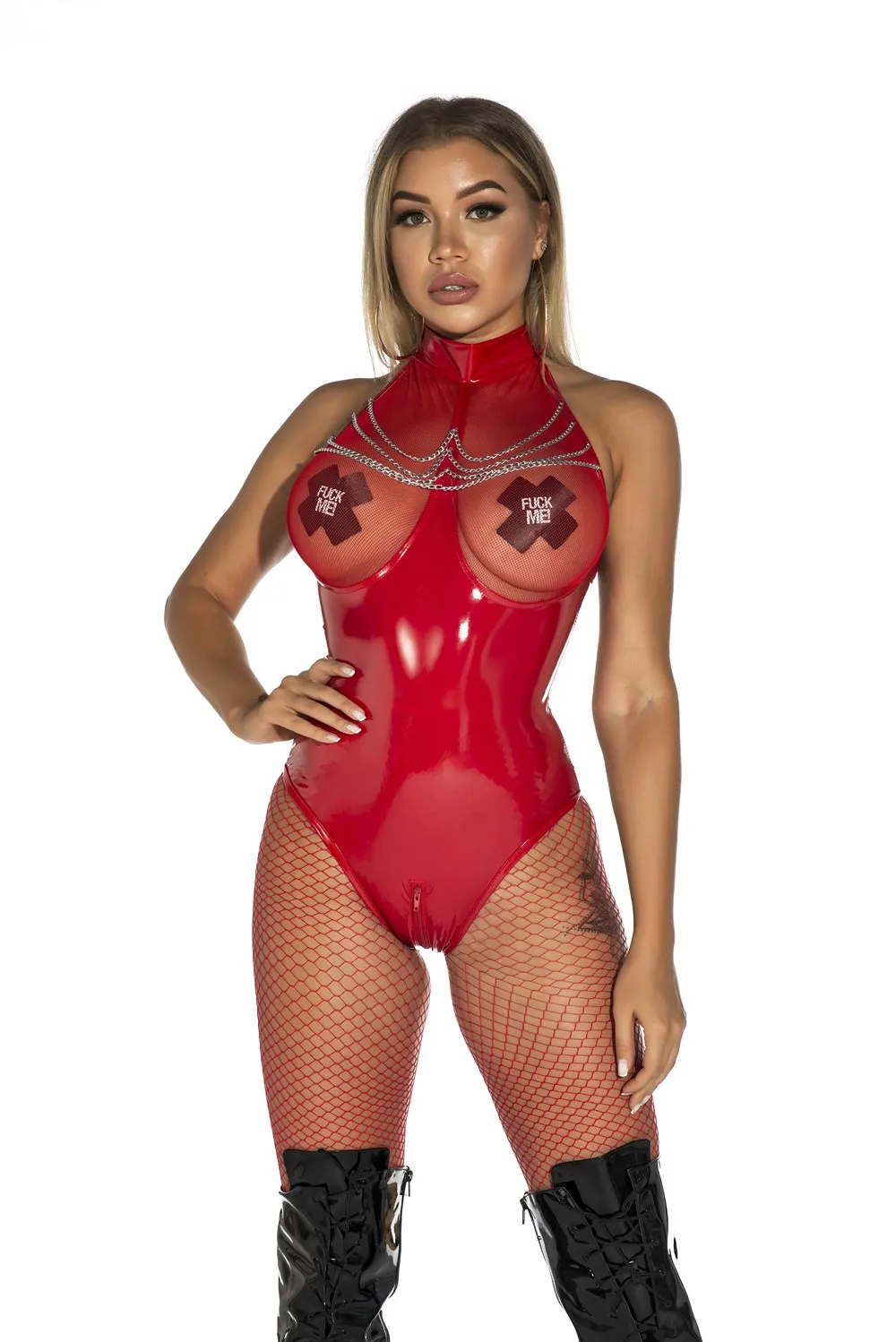 Женское модное боди из ПУ кожи соблазнительный комбинезон ПВХ|Комплекты нижнего