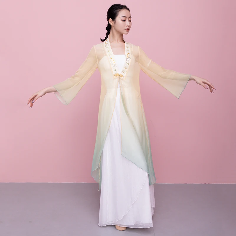 

Сказочная женская шифоновая одежда Hanfu для танцев
