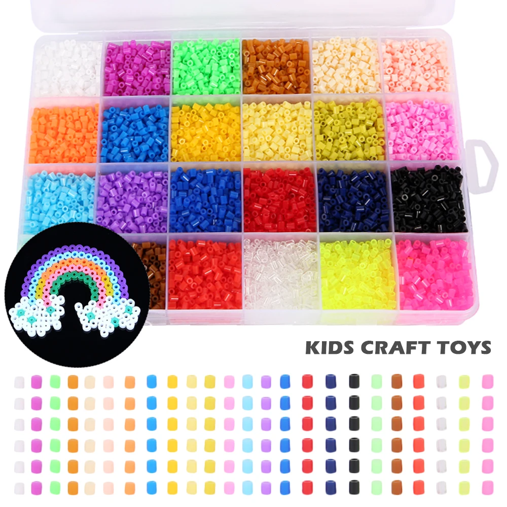 13000 pcs 24 Colors  2.4 mm Hama Beads With Box For Kids DIY Puzzles Toys Small Beads Hand Making Crafts Toys Czech Glass