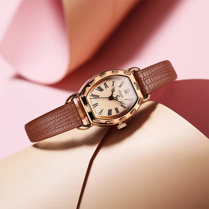 Леди Для женщин часы Японии кварцевых часов Изысканные Мода платье браслет