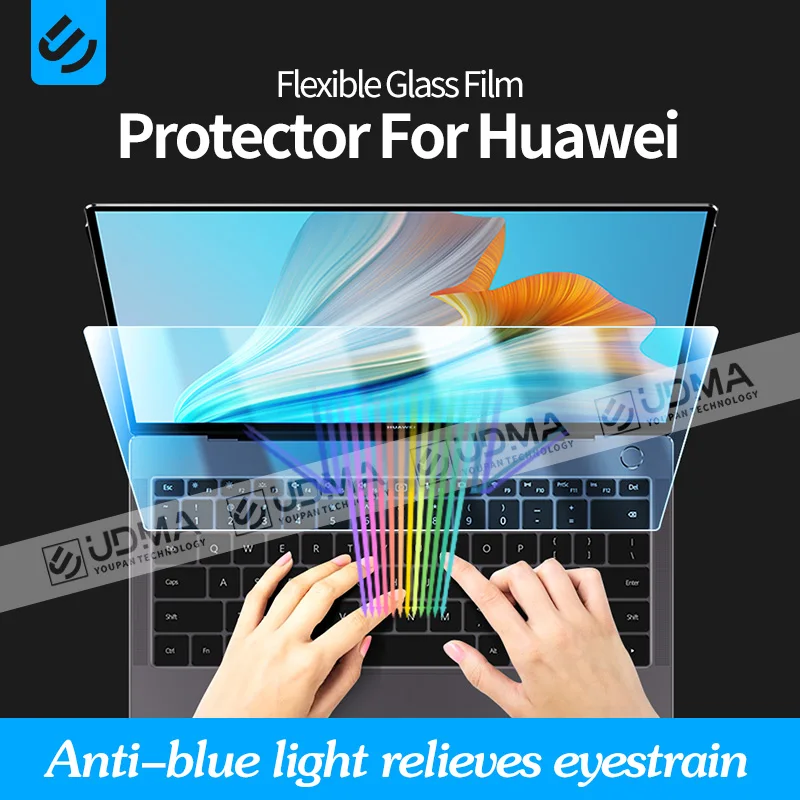 

UDMA Антибликовая Гибкая стеклянная пленка 2020 MateBook X 13 D14 15 X Pro 13,9 magic book 14 15 16 Pro Защита экрана для Huawei