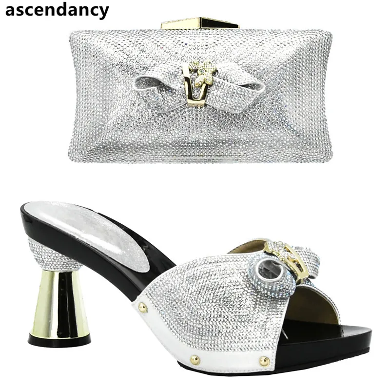 Новейший дизайн Обувь и сумка в комплекте для нигерийских женщин Вечерние