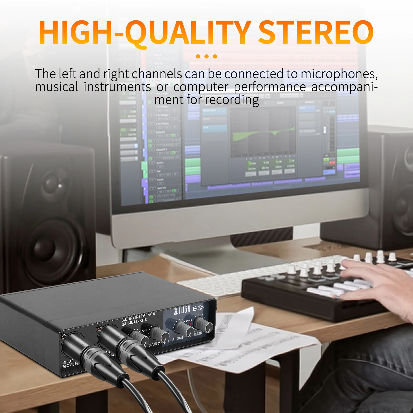 Звуковая карта XTUGA E22 с аудио интерфейсом мониторингом электрическая гитара