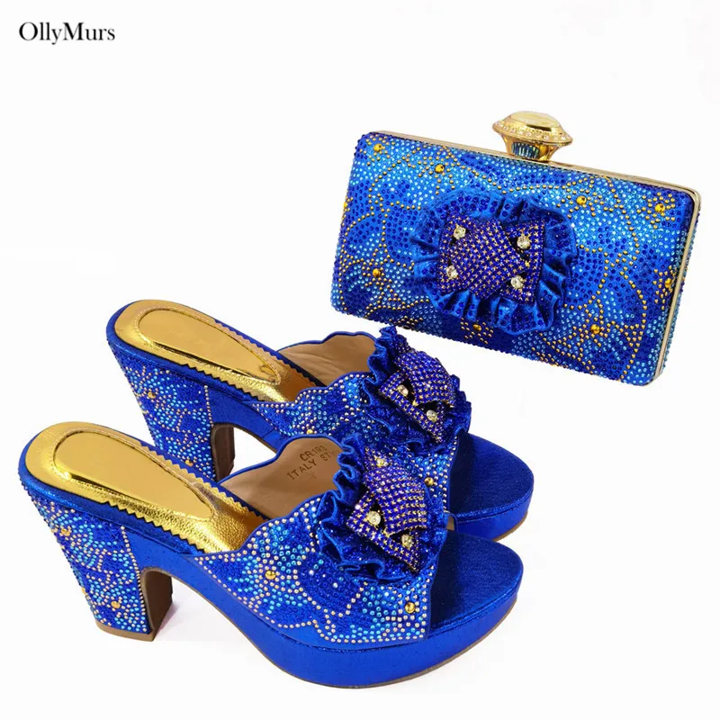 

Летние комплект из обуви и сумки в итальянском стиле на высоком каблуке; Босоножки высокого качества; Женские комплект из обуви и сумки вече...