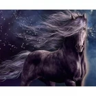 2021 Алмазная мозаика новые животные Черная лошадь 5D алмазная живопись ручной работы полноразмерные Стразы Вышивка крестиком подарок