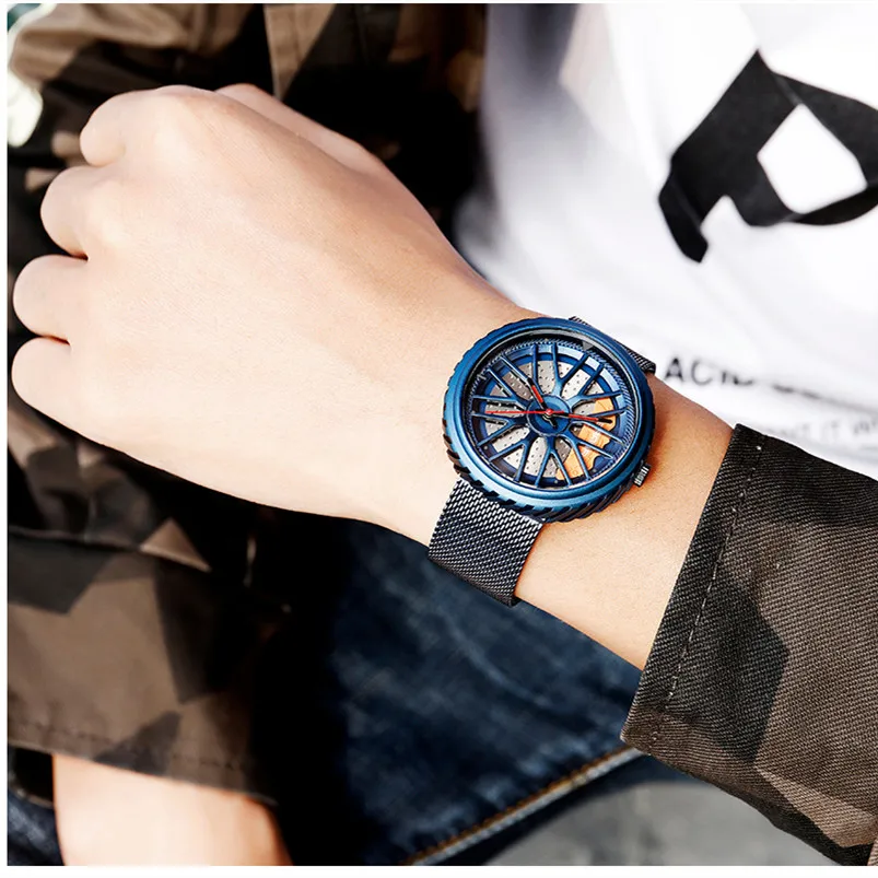 Кварцевые часы уникальный дизайн автомобиля вращение на 360 градусов с скелетом