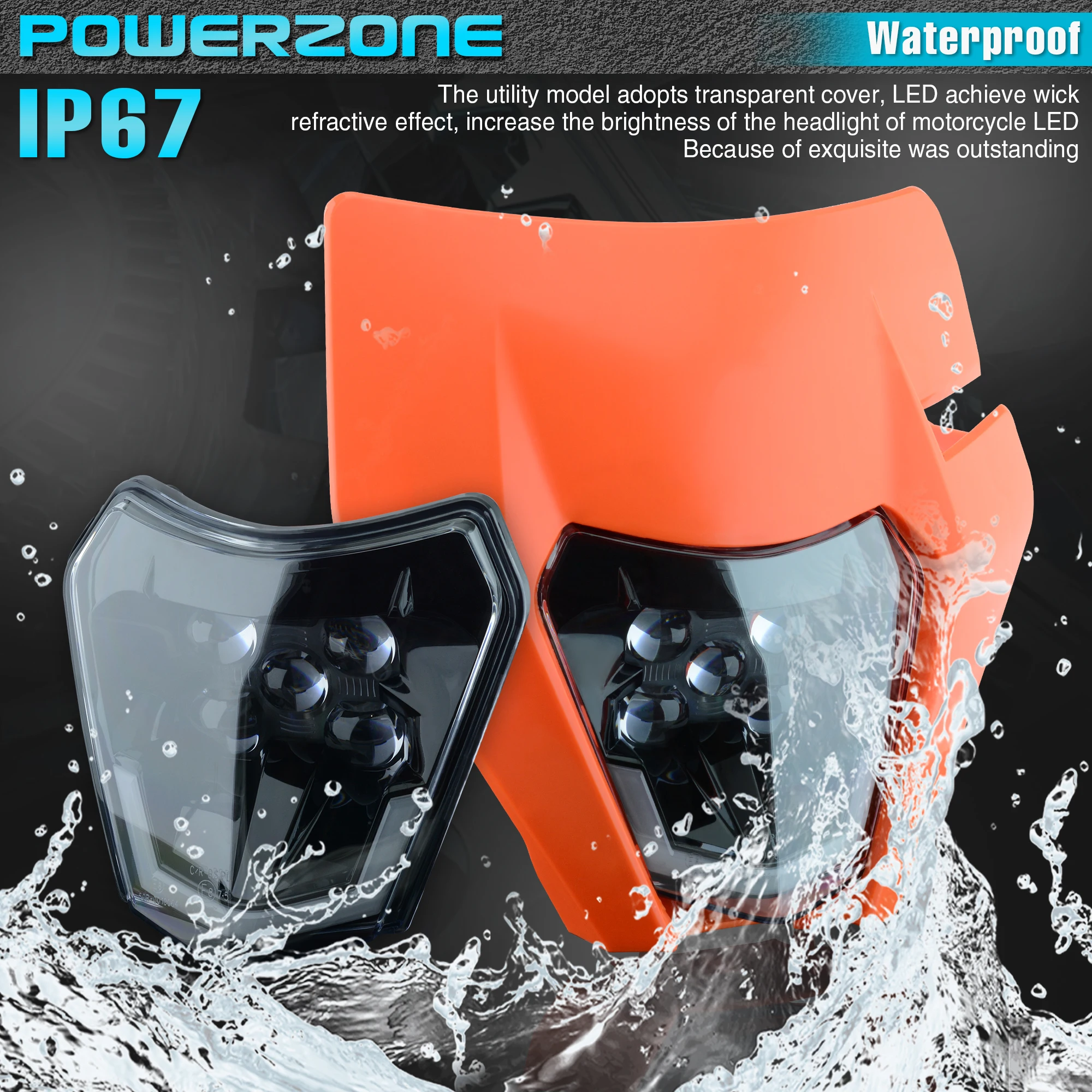 Светодиодный головной фонарь для мотоцикла PowerZone светильник обтекатель Supermoto KTM