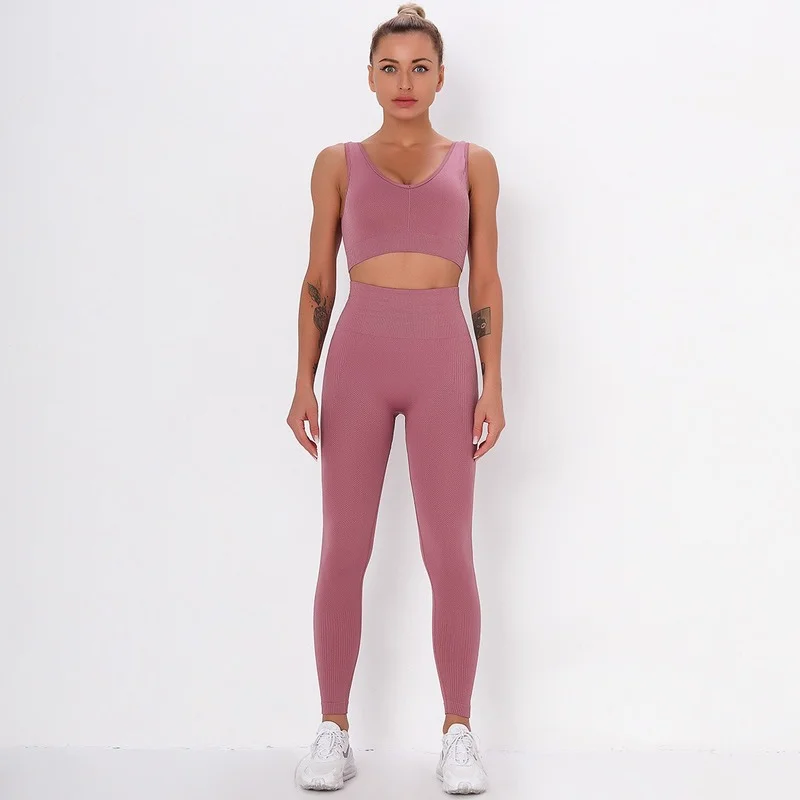 

Seamless Yoga Sets 2 Pieces Gym Set Women Sports Bras Leggings Sport Set Women Sports Suit Women Workout Clothes Sportswear