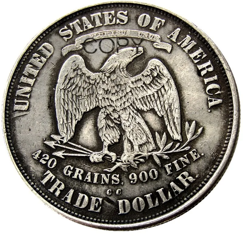 Монеты США торговый доллар 1876-PSCC копия посеребренных монет |