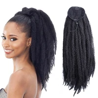 18inch long afro kinky curly drawstring ponytail wig crochet marley braids twist hairpiece synthetic clip in hair extensions