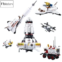 mailackers technical space rocket base shuttle satellite astronaut set ideas space station spacecraft building blocks toys gifts