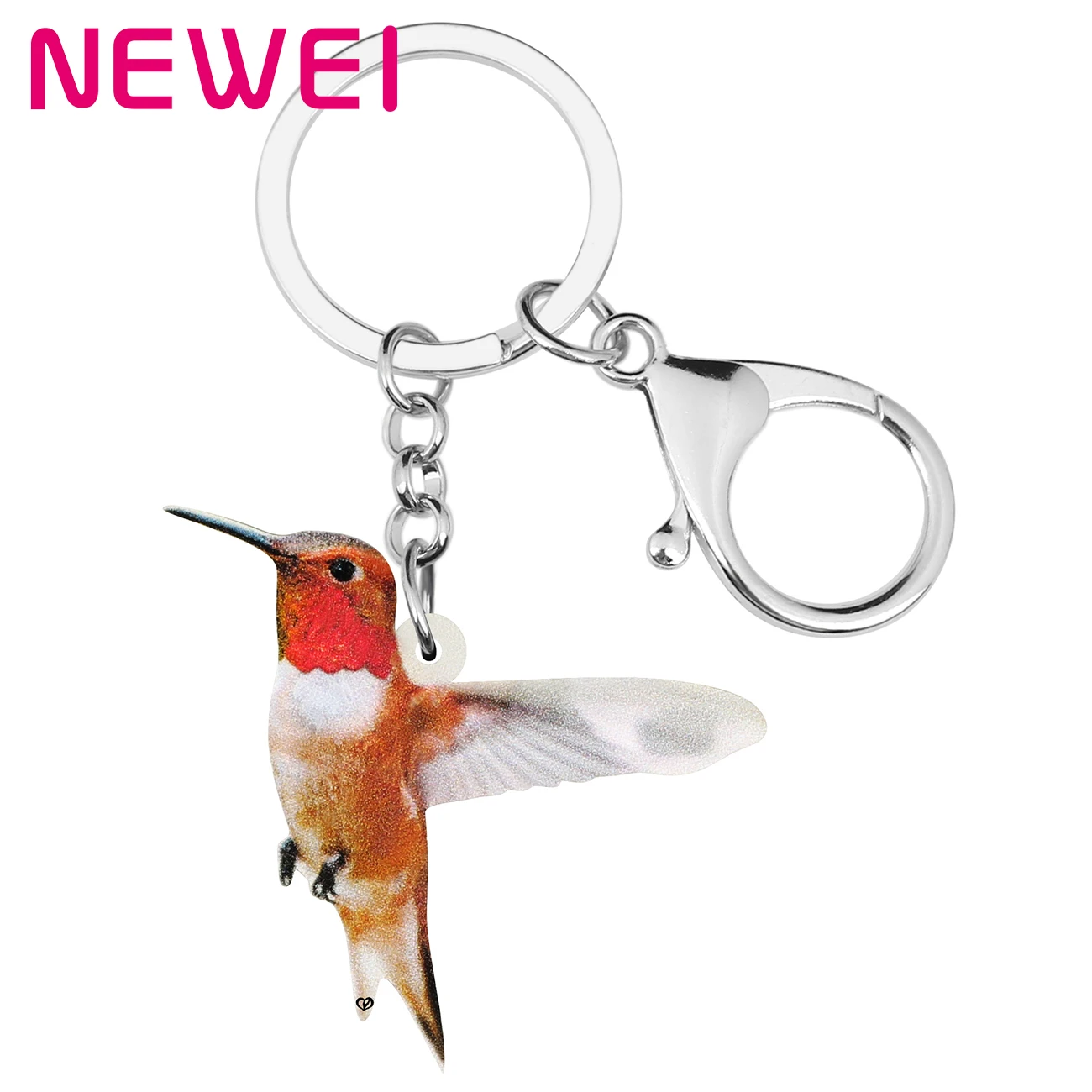 

Newei Acrylic Cute Hummingbird Bird Keychains Aesthetic Long Animal Keyring Jewelry For Women Kid Friends Trendy Gift Bag Charms