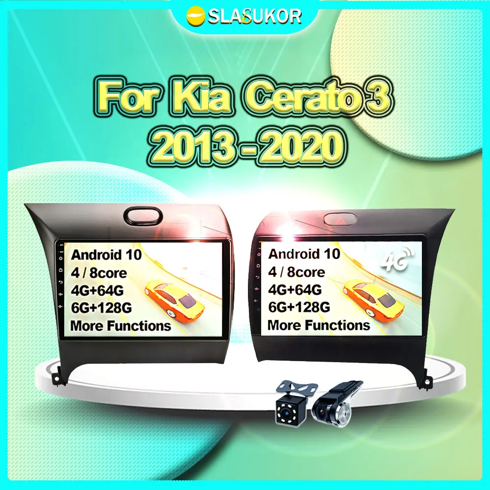 

Android 10 Auto Multimedia Video 6+128G For Kia Cerato 3 2013 2014 2015 2016 2017- 2020 Car Radio Navigation GPS 4G DVD No 2din
