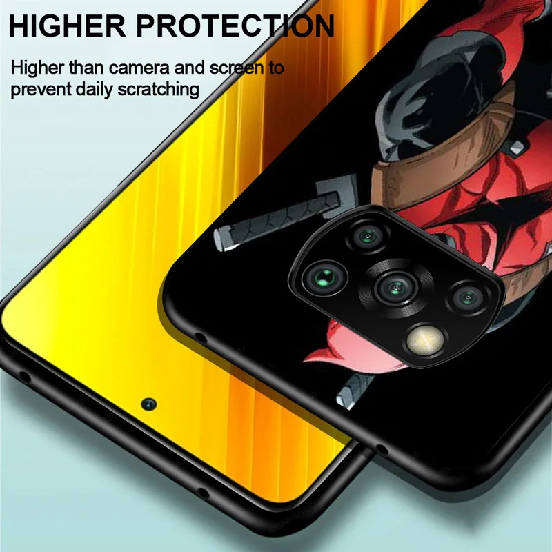 

Marvel Avengers Super Hero Deadpool For Xiaomi Poco C3 M3 M2 X3 NFC X2 F3 F2 F1 Mi Play Mix 3 A3 A2 Lite Pro Black Phone Case