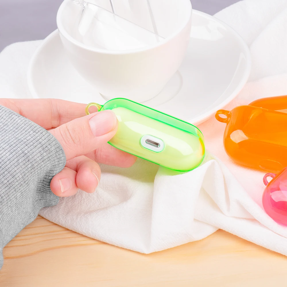 Фото Прозрачный чехол для наушников Airpods Pro 2019 цветной жесткий из поликарбоната защита Прозрачный чехол для наушников Airpods Pro 2019 цветной жесткий из поликарбоната защита