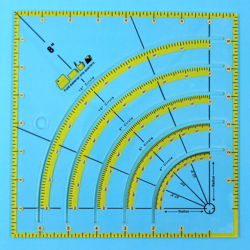 

Multi-angle Cutting Ruler Patchwork Ruler Sewing Tools Multifunction Craft Supplies Diy Ruler Fan Arcs Accessories Handmade