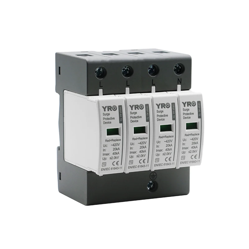 

4pole Lightning Arrester Surge Protector AC 40KA 420V SPD