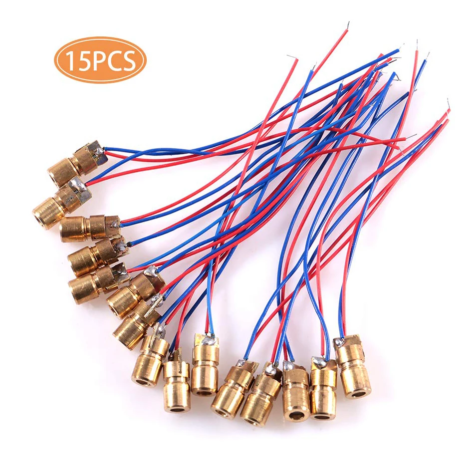 

15PCS 5V 650nm 5mW Adjustable Laser Dot Diode Module Red Sight Copper Head Mini Laser Pointer