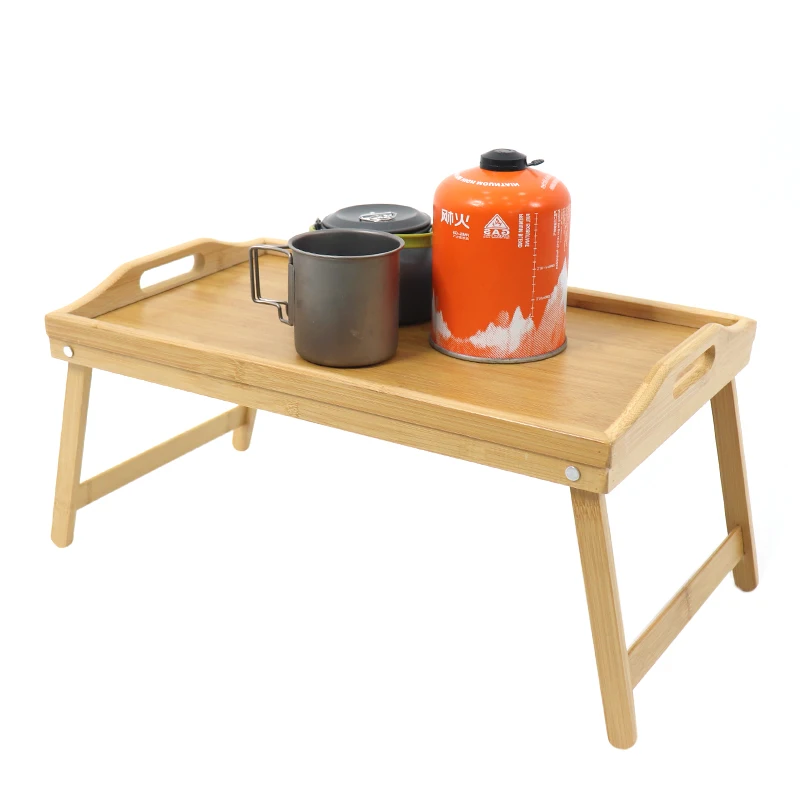 

Bamboo Bed Tray For Eating, Breakfast In Bed Tray With Folding Legs And Handles Serving Bed Tray Table For Bedroom & Sofa
