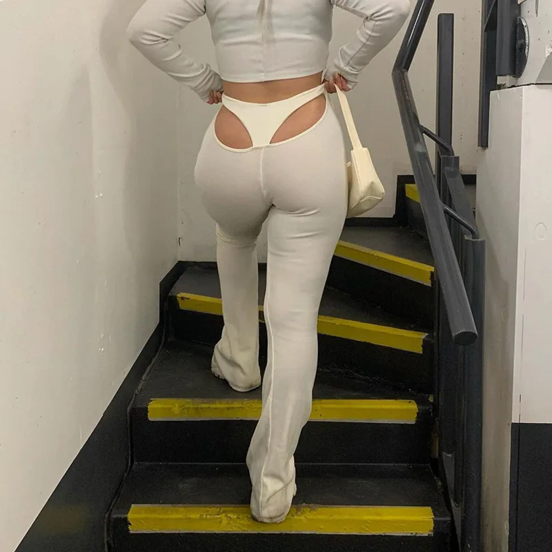 

2021 new summer personality trend micro-flared pants fashion street casual pants streetwear women