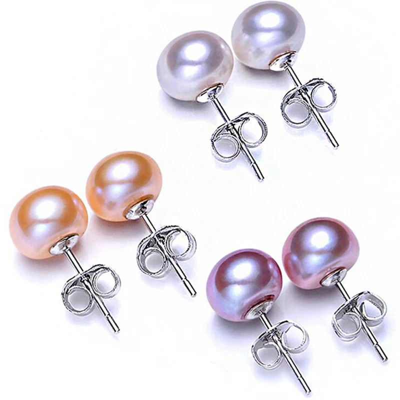 

Серьги из серебра 925 пробы с натуральным жемчугом, 6/7/8/9 мм