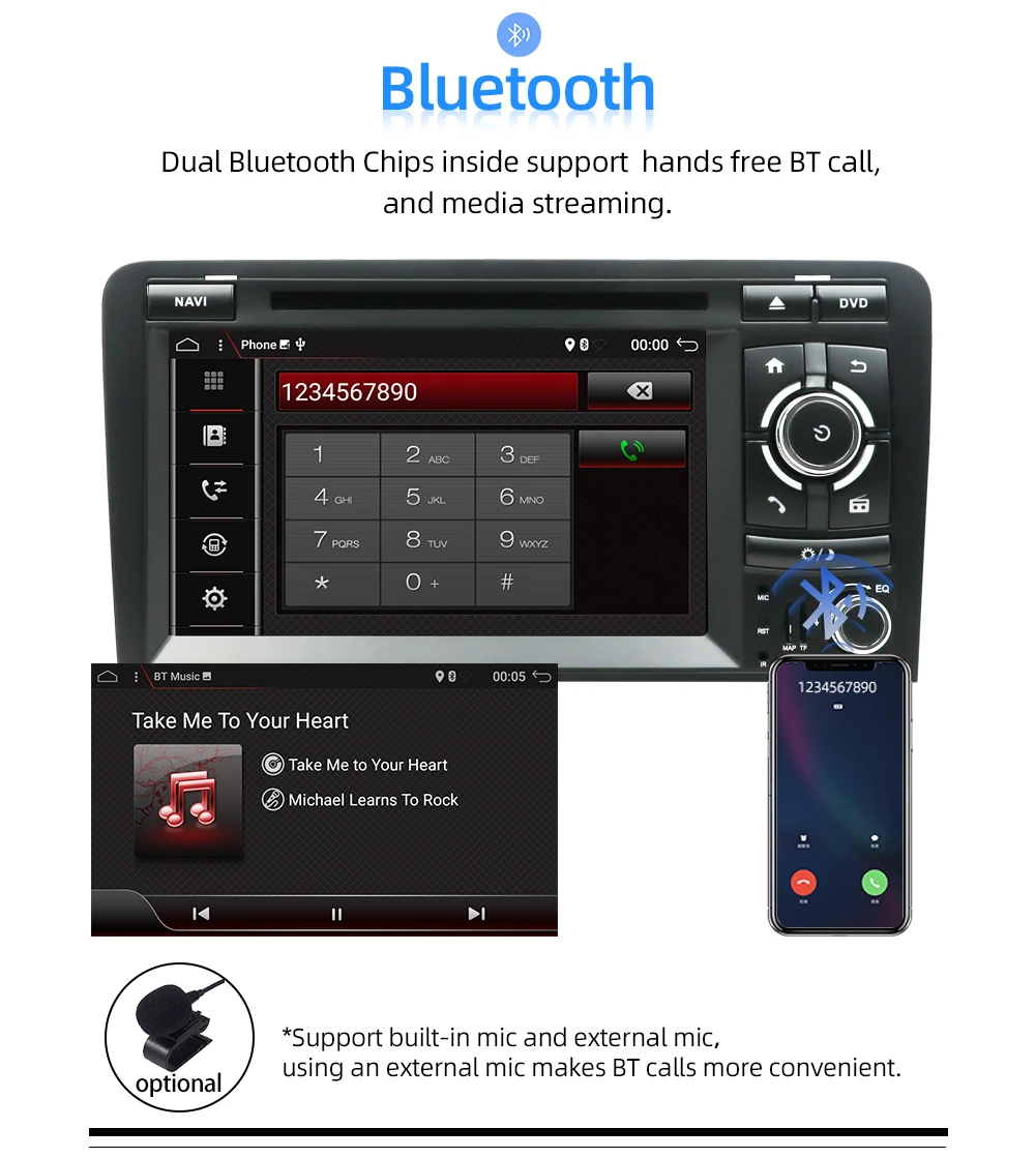 64G rom Восьмиядерный автомобильный dvd-плеер Android 9,0 для Audi A3 2003-2011 Автомагнитола с бесплатной картой и canbus, камерой