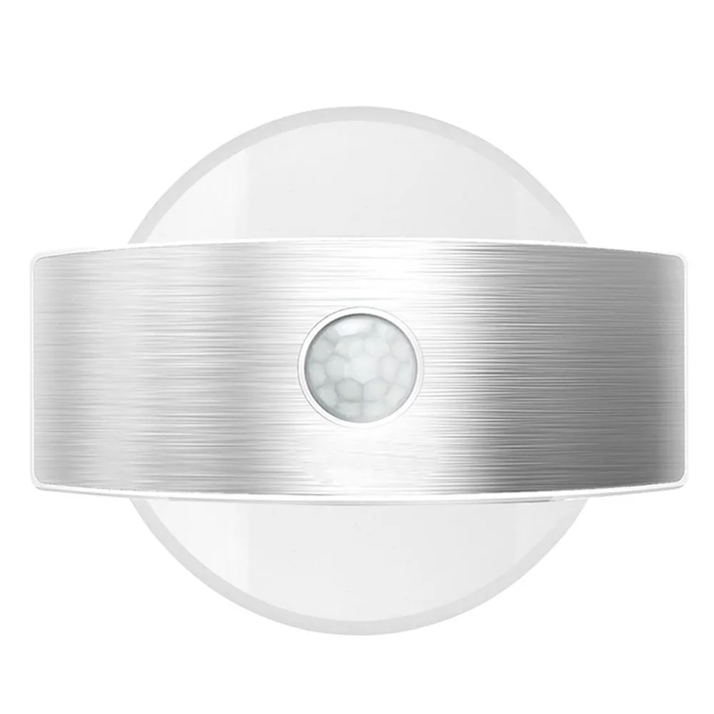 Round Aimkeeg перезаряжаемый светодиодный инфракрасный PIR датчик движения Ночной светильник беспроводной светодиодный настенный светильник Ночной светильник для спальни домашний теплый светильник ing - Испускаемый цвет: Round