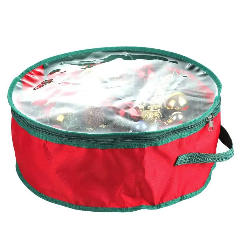 

Christmas Wreath Storage Bag With Handle Zipper Transparent Oxford Material Christmas Decor Accessories Best Gifts For Friends F