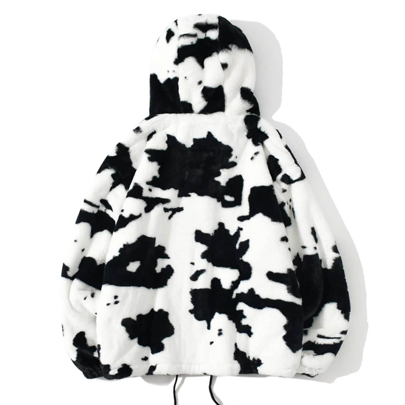 Мужская Уличная одежда кардиган на молнии с коровьим принтом пальто капюшоном