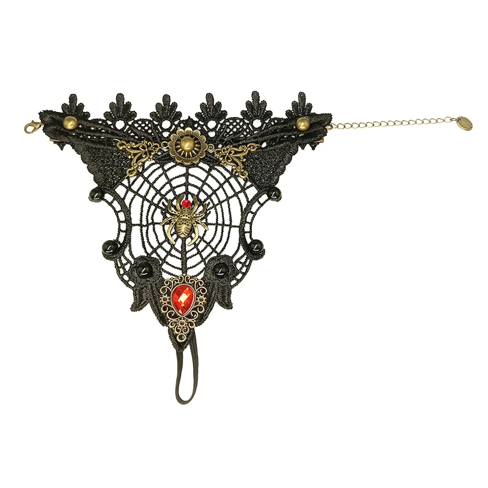 1 шт. новые европейские и американские винтажные браслеты паутины черные кружевные женские с подвесками