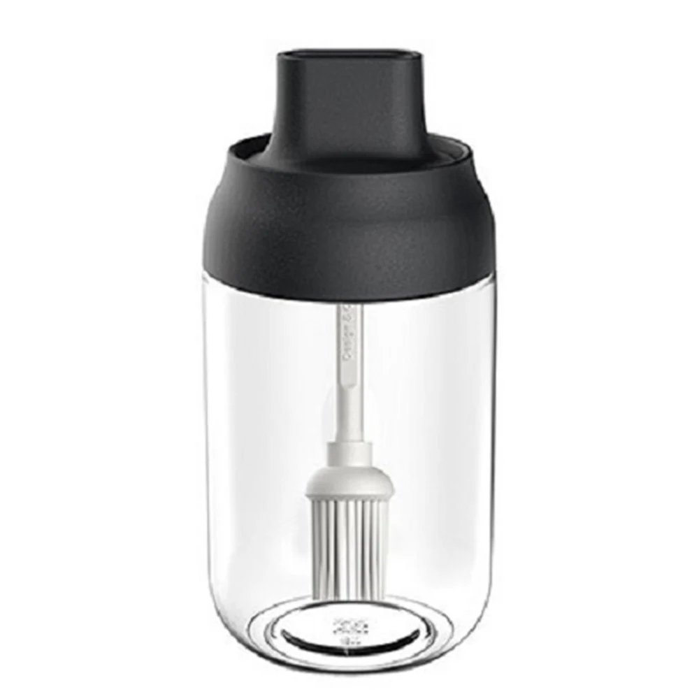 Brush oil bottle 250 мл Стеклянная емкость для перца бутылка Ложка Крышка стекло влагостойкий прозрачный контейнер для приправ кухонные аксессуары - Цвет: Brush oil bottle
